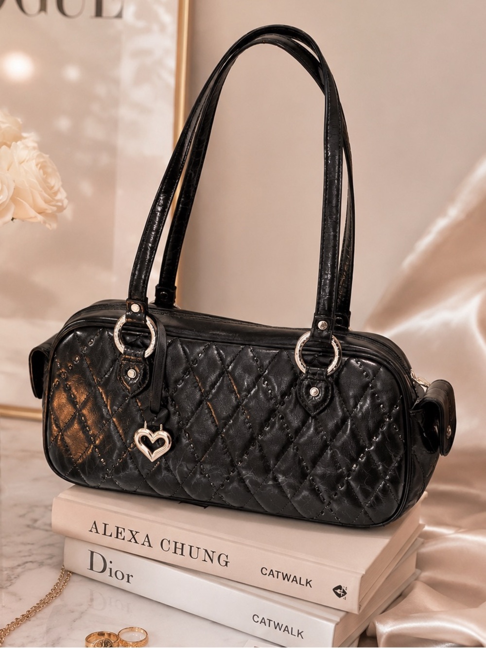 ❤️BRIGHTON QUILTED LEATHER SHOULDER BAG 💯AUTH